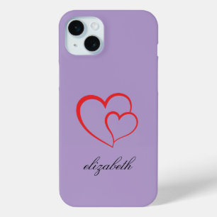 Coque Case-Mate iPhone cœur rouge en forme fond coloré personnalisé