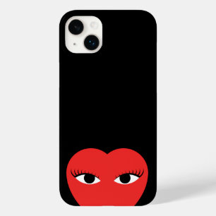 Coque Case-Mate iPhone Coeur rouge mignon élégant avec yeux