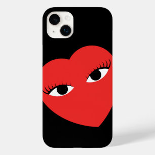 Coque Case-Mate iPhone Coeur rouge super mignon avec yeux