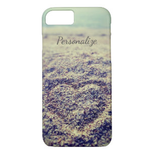 Coque Case-Mate iPhone Coeur vintage de photo de plage dans le cas de