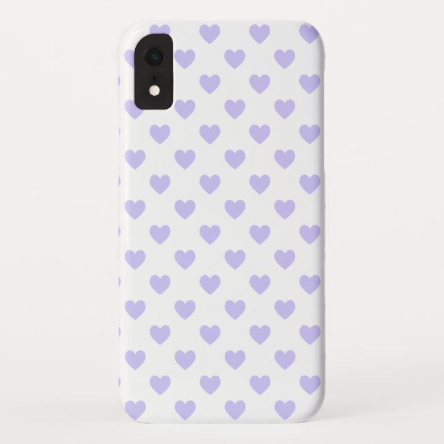 Coques Case-Mate iPhone Coeurs à points Polka violet (Dos)