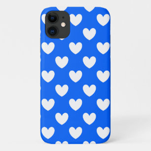 Case-Mate iPhone Case Cœurs à pois blancs sur fond bleu
