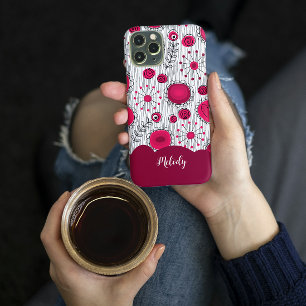 Coque Pour iPhone 16 Coeurs blancs blancs blancs blancs Whimsical fleur