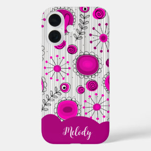 Coque Pour iPhone 16 Coeurs blancs rose blanc blanc blanc blanc blanc b