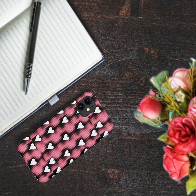 Coques Case-Mate iPhone Coeurs blancs sur le panneau rouge (A lovely iPhone Case for the romantic month of February.)