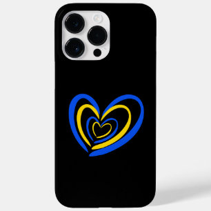 Coque Case-Mate iPhone Coeurs bleu et jaune Ukraine Inspiré minimaliste