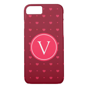 Case-Mate iPhone Case Coeurs chauds rouges Monogrammes