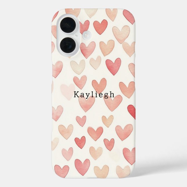 Coques Case-Mate iPhone Cœurs Crème Rose (Verso)
