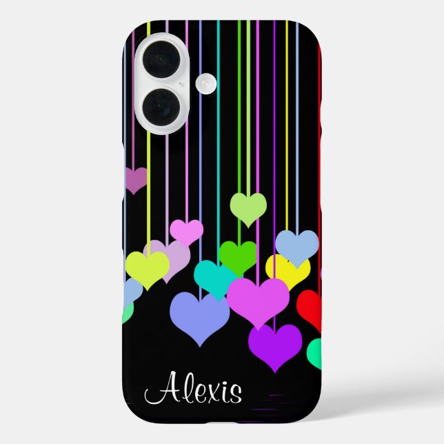 Coques Case-Mate iPhone Coeurs dangereuses avec nom (Verso)