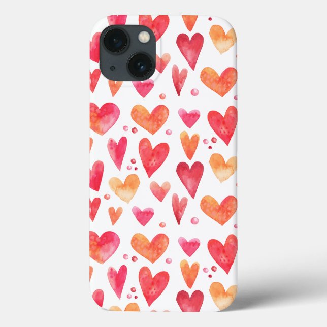 Coques Case-Mate iPhone COEURS D'Aquarelle (Verso)