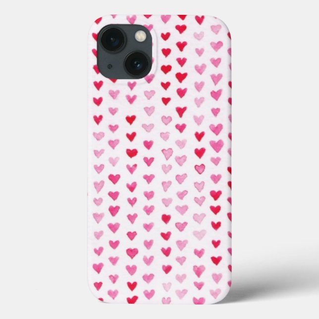 Coques Case-Mate iPhone Coeurs d'aquarelle (Verso)