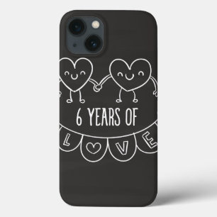 Etui iPhone 13 Coeurs de calèche-cadeaux du 6e anniversaire