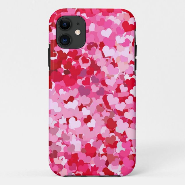 Coques Case-Mate iPhone Cœurs de confettis roses (Dos)