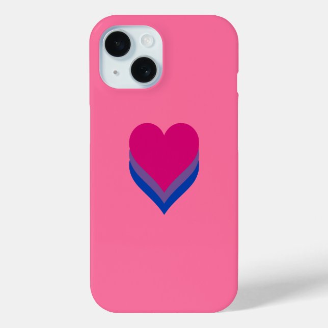 Coques Case-Mate iPhone Coeurs de fierté de bisexualité (Verso)