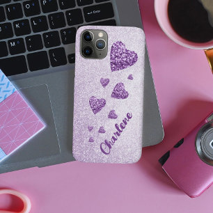 Case-Mate iPhone Case Coeurs de parties scintillant pourpre lavande