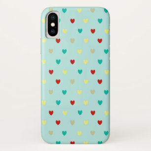 Case-Mate iPhone Case Coeurs de polka minuscules sur le vert de la mer