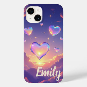 Coque Case-Mate iPhone Coeurs de verre flottant Ciels pourpres