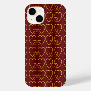 Coque Case-Mate iPhone Coeurs d'or sur marron