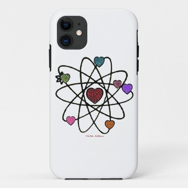Coques Case-Mate iPhone Coeurs Empreintes de léopard de Valentine atomique (Dos)