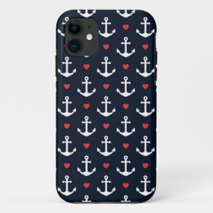 Coque Case-Mate iPhone Coeurs et motif d'Ancres