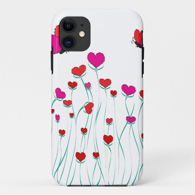 Coques Case-Mate iPhone Coeurs et papillons Valentine Love (Dos)