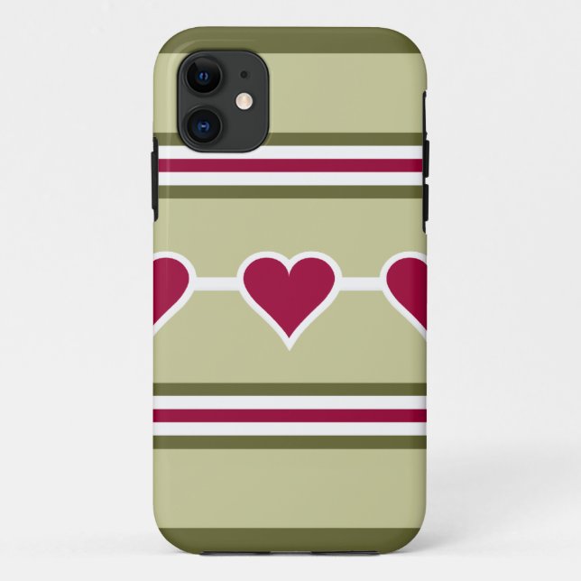 Coques Case-Mate iPhone Coeurs et rayures iPhone 5 Coque-Mate (Dos)