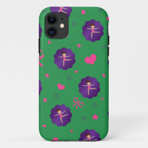 Etui iPhone Case-Mate Coeurs étoiles vertes arcs pétoncle violet gymnast