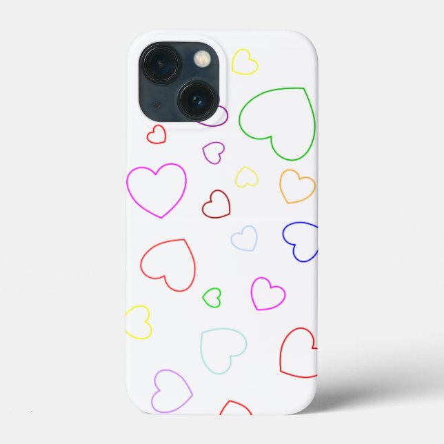 Coques Case-Mate iPhone Coeurs heureux - coloré (Verso)
