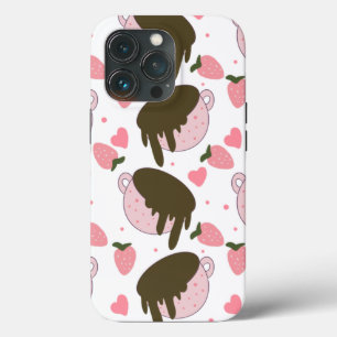Case-Mate iPhone Case Cœurs mignons Chocolat Fraises Motif Rose