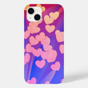 Coque Case-Mate iPhone Coeurs Mignons, Formes Florales Abstraites, Bleu E