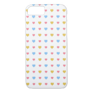 Coques Pour iPhone Coeurs minuscules et colorés Motif Jaune rose Bleu