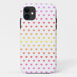 Case-Mate iPhone Case Cœurs multicolores modernes sur fond blanc 
