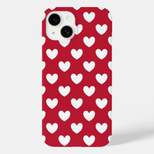 Coque Case-Mate iPhone Coeurs polka blancs et rouges