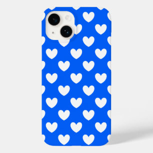 Coque Case-Mate iPhone Coeurs polka blancs sur bleu