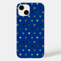 Coeurs Polka dans les tons bleu paon