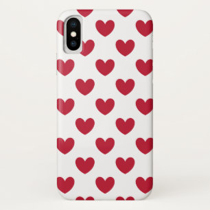 Coque Case-Mate Pour iPhone Coeurs polka rouge sur blanc