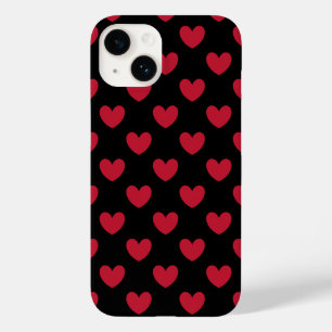 Coque Case-Mate iPhone Coeurs polka rouge sur noir