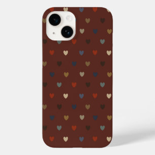 Coque Case-Mate iPhone Coeurs Polka sur kilim brown