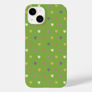 Coque Case-Mate iPhone Coeurs Polka sur vert vert