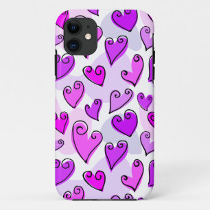 Case-Mate iPhone Case Coeurs pourpres Fille Mignonne Jour des Valentines