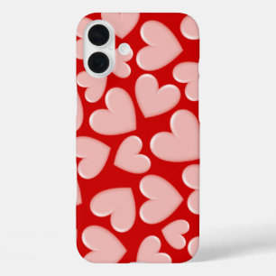 Coque Pour iPhone 16 Plus Coeurs Puffy 3D
