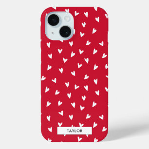 Coque Case-Mate iPhone Coeurs romantiques Nom du monogramme personnalis