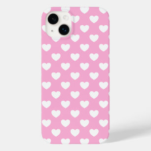 Coque Case-Mate iPhone Coeurs Rose Et Blanc Féminins