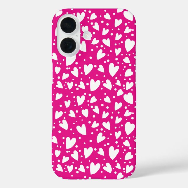 Coques Case-Mate iPhone Coeurs roses mignons motif transparent (Verso)
