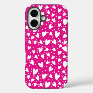 Coque Pour iPhone 16 Coeurs roses mignons motif transparent
