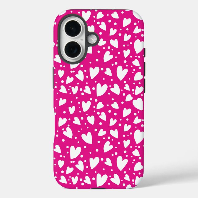 Coques Case-Mate iPhone Coeurs roses mignons motif transparent (Verso)
