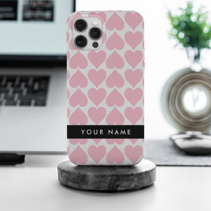Coque Case-Mate iPhone Coeurs roses, Romantique, Votre Nom, Personnaliser