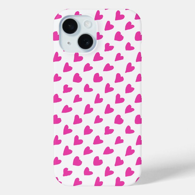 Coques Case-Mate iPhone Coeurs rouges blancs mignons motif (Verso)