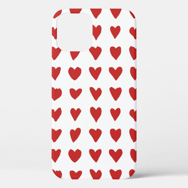 Coques Case-Mate iPhone Coeurs rouges blancs mignons motif (Verso)