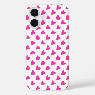 Coque Pour iPhone 16 Coeurs rouges blancs mignons motif